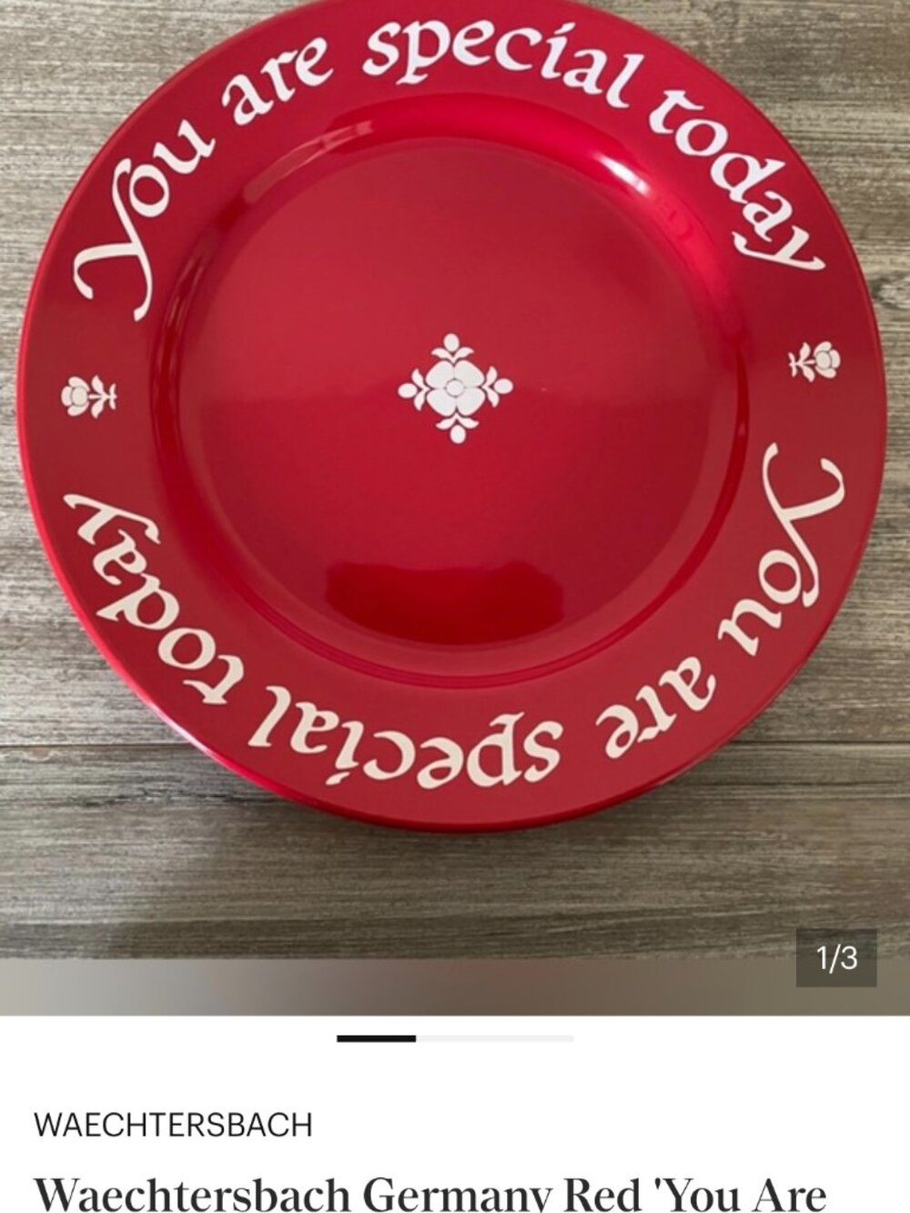 Plate: You are special today!